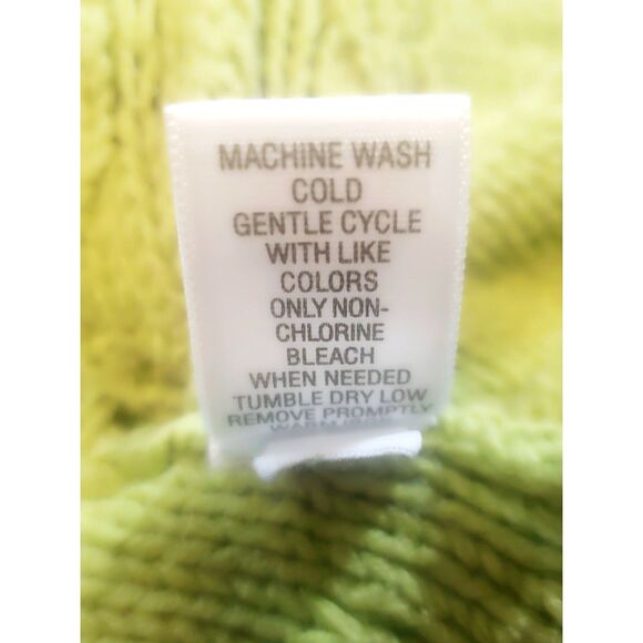 Cherokee Green Cable knit Collar Button Up Cardigan Sweater Size XL - Picture 4 of 7